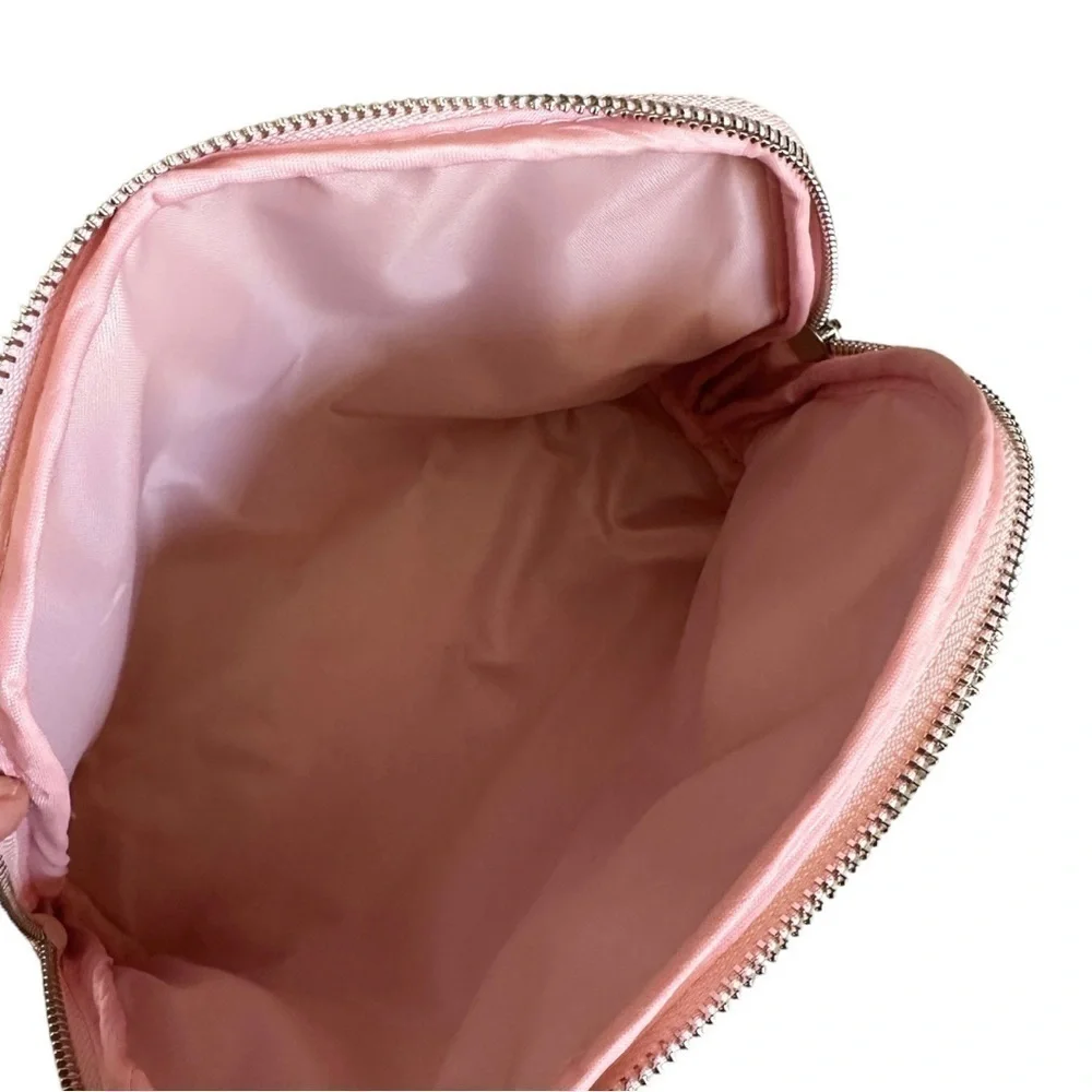 🌺 Boutique Blush Pink Metallic Cosmetics Zipper Pouch NWT